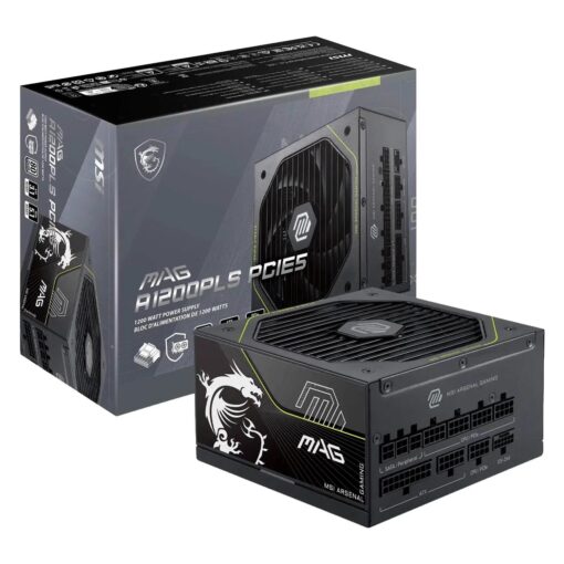 Fonte MSI MAG A1200PLS PCIE5 306-7ZPNX12-CE0 ATX 1200W 80 Plus Platinum - Negro