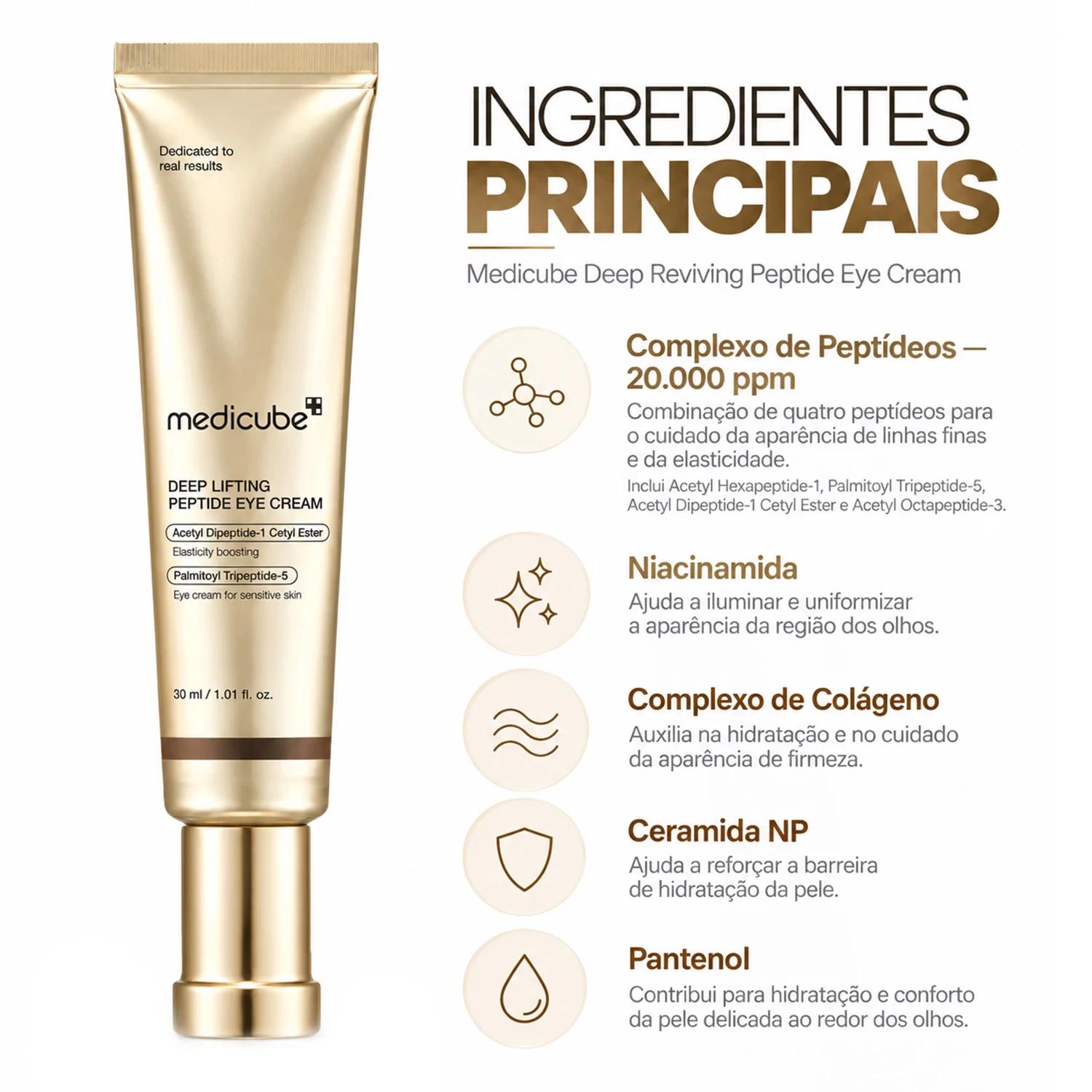 Creme Para Ojos Medicube Deep Lifting Peptide Eye Cream 30ml - Imagen 2