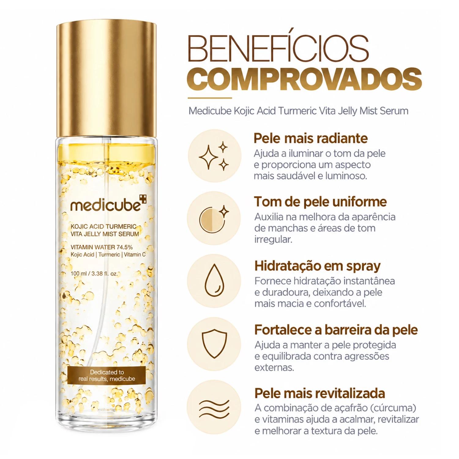 Bruma Facial Medicube Kojic Acid Turmeric Vita Jelly Mist 100ml - Imagen 3