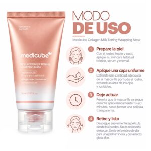 Máscara Facial Medicube Collagen Milk Toning Wrapping Mask 75ml - Imagen 4