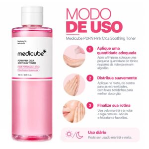 Tónico Facial Medicube PDRN Rosa Cica Soothing Toner 250ml - Imagen 4