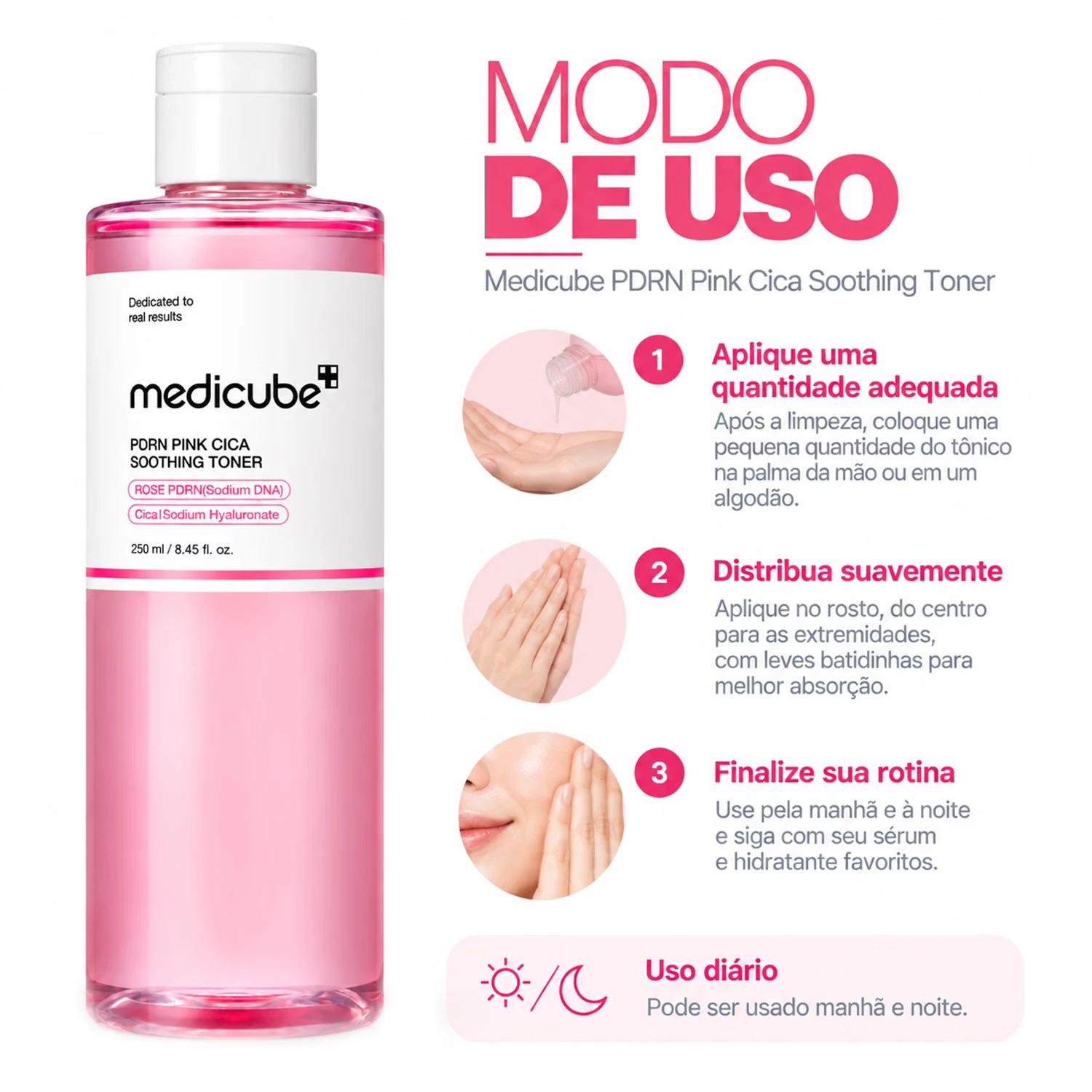 Tónico Facial Medicube PDRN Rosa Cica Soothing Toner 250ml - Imagen 4