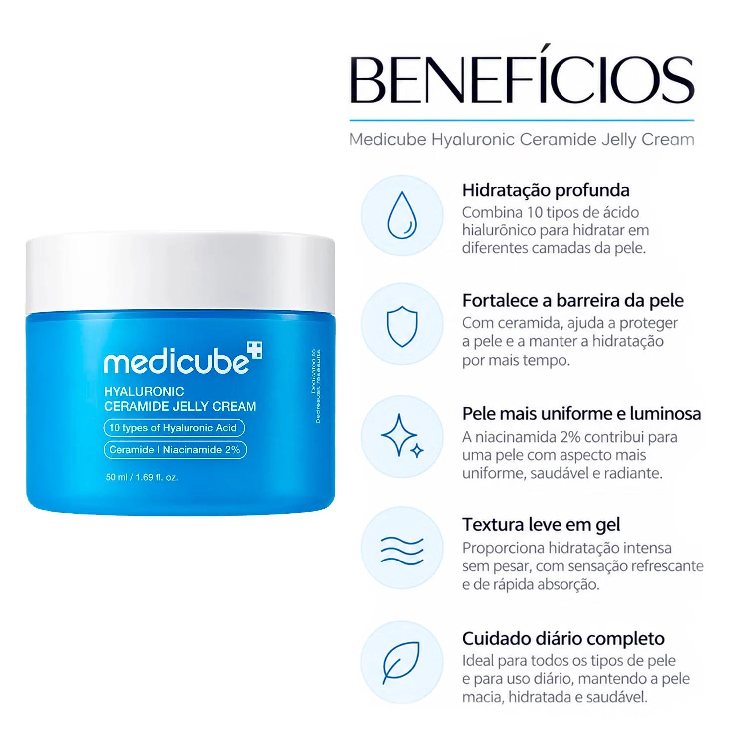 Creme Facial Medicube Hyaluronic Ceramide Jelly Cream 50ml - Imagen 3