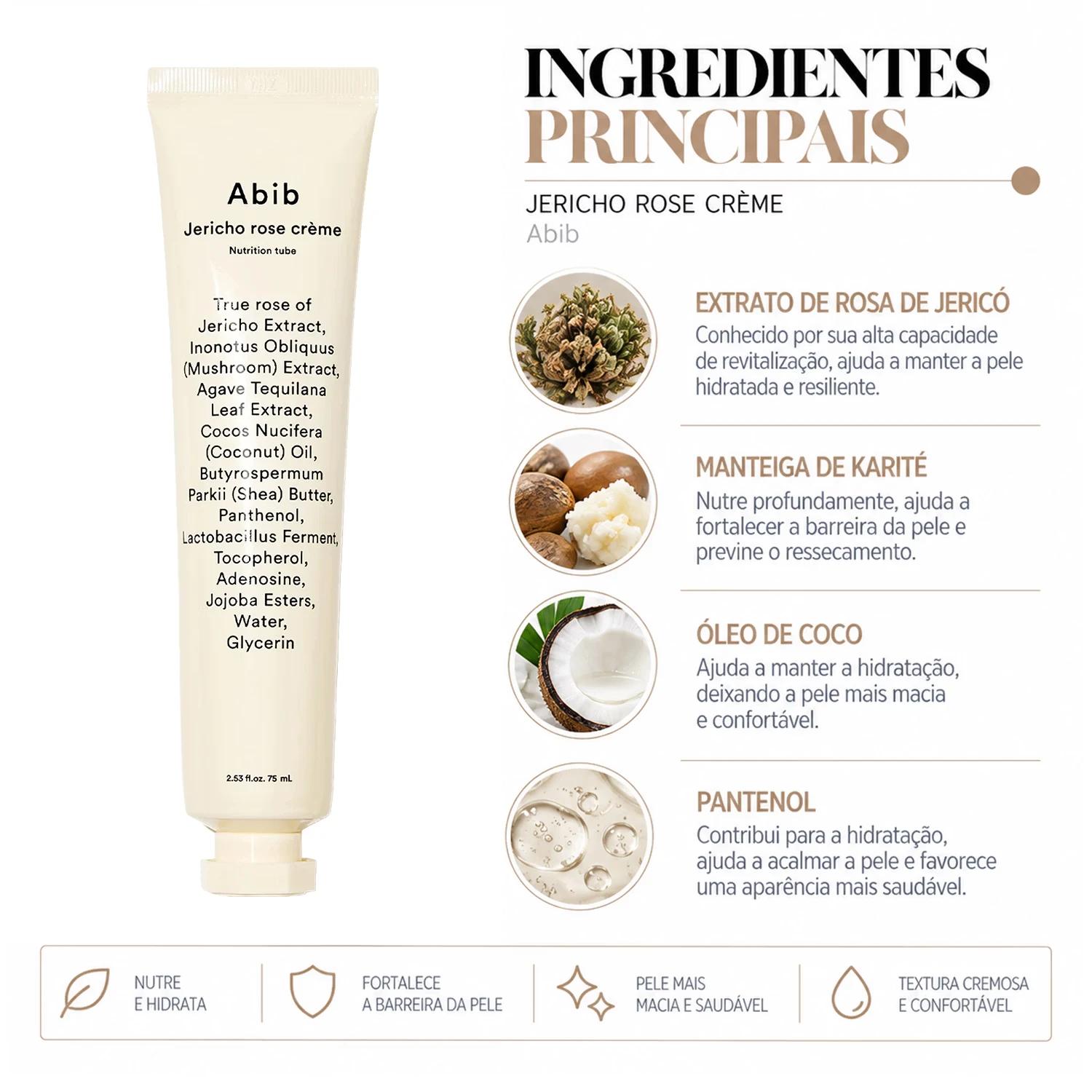 COS ABIB CREME FACIAL JERICHO ROSE CREME NUTRITION TUBE 75ML - Imagen 2