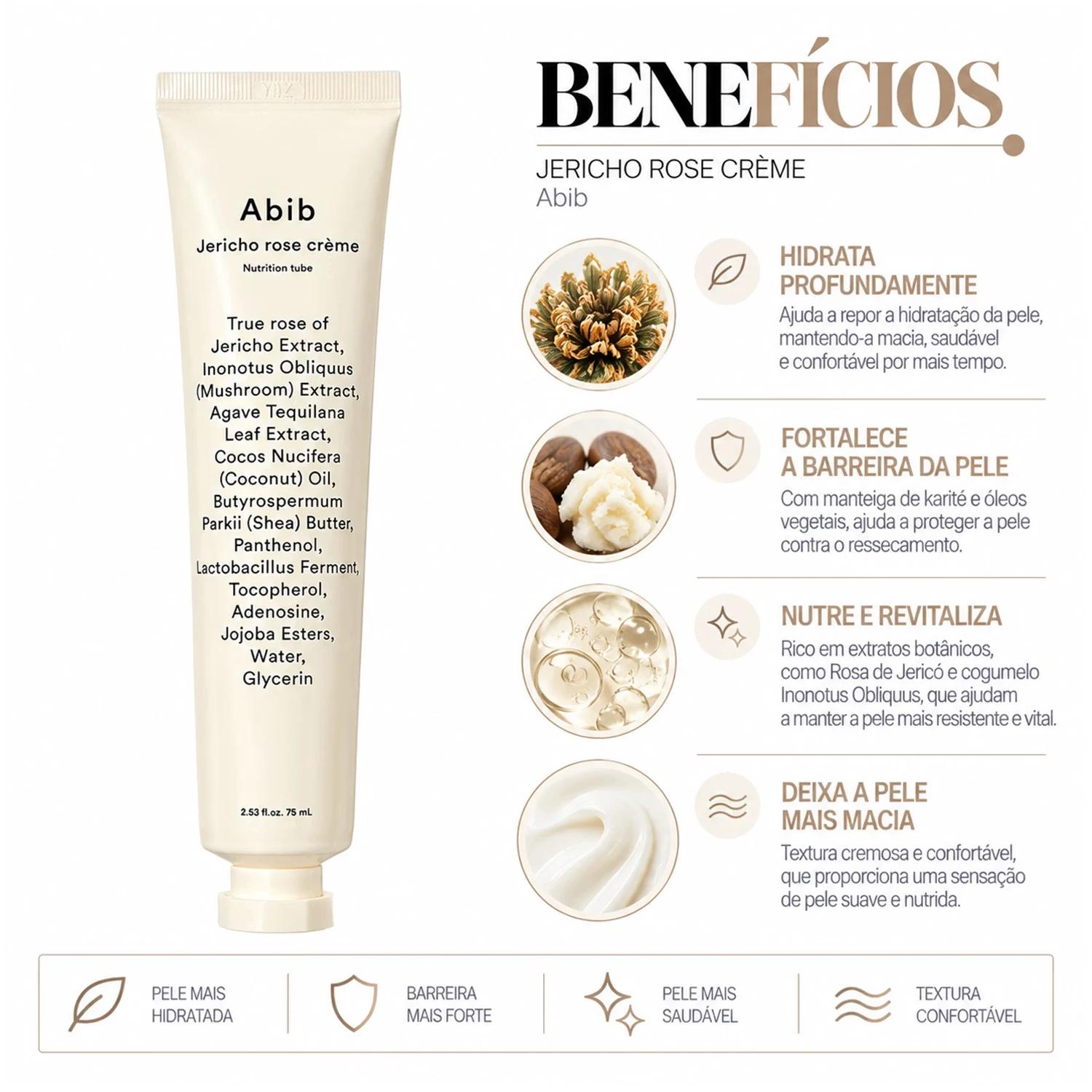 COS ABIB CREME FACIAL JERICHO ROSE CREME NUTRITION TUBE 75ML - Imagen 3