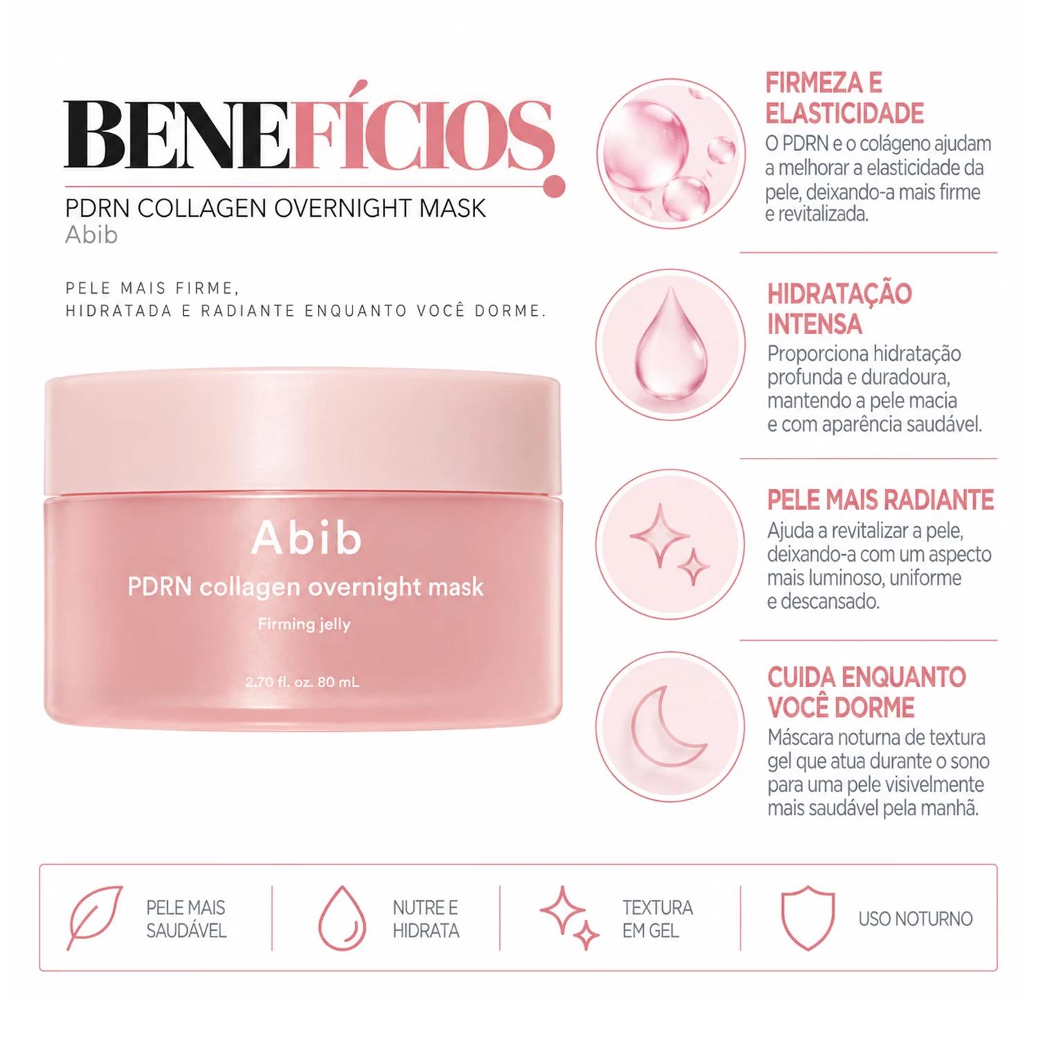 Máscara Facial Noturna Abib PDRN Collagen Overnight Firming Jelly 80ml - Imagen 4