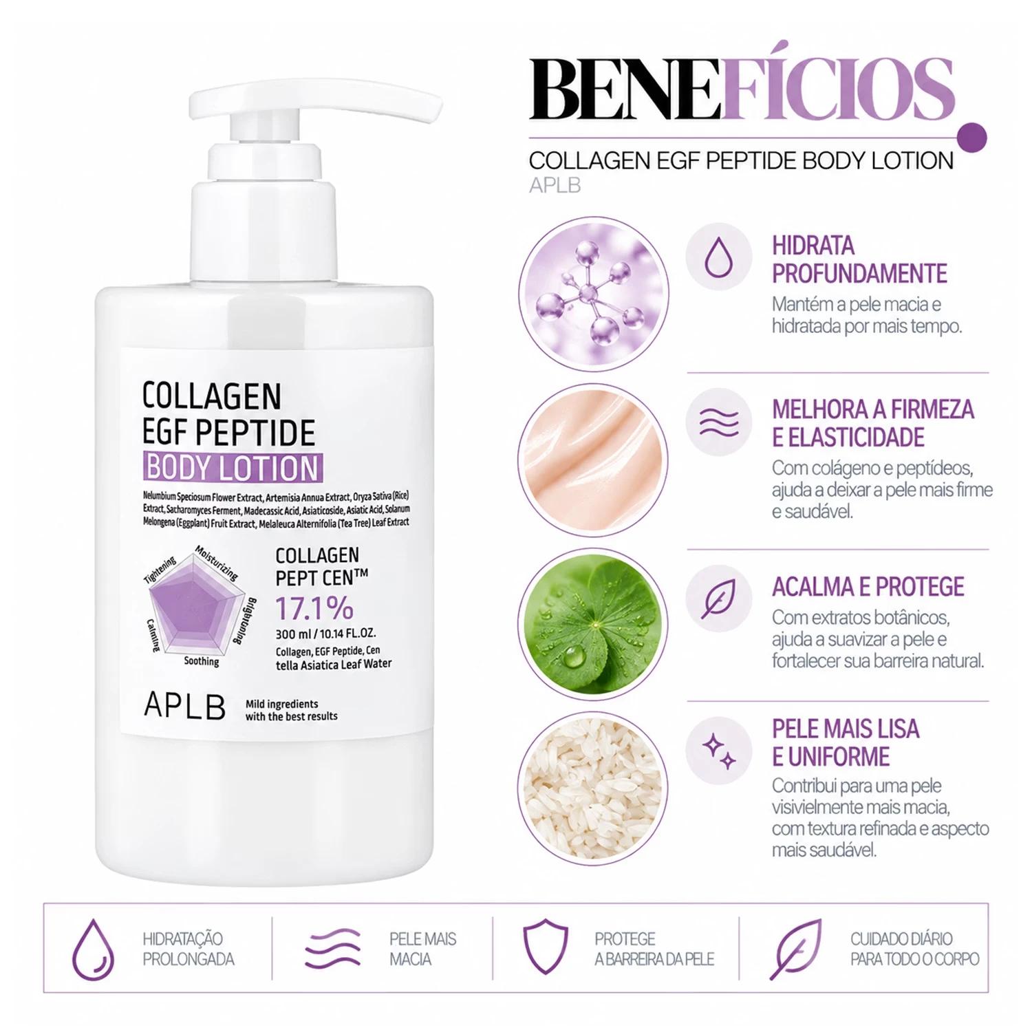 Body Lotion APLB Collagen EGF Peptide 300ml - Imagen 3
