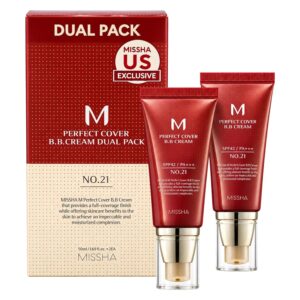 COS MISSHA BB CREAM M PERFECT COVER BB CREAM DUAL PACK #21 LIGHT BEIGE