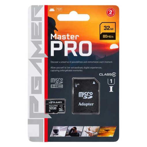 Tarjeta De Memoria Micro SD UP Gamer Master Pro 32GB 80Mbs