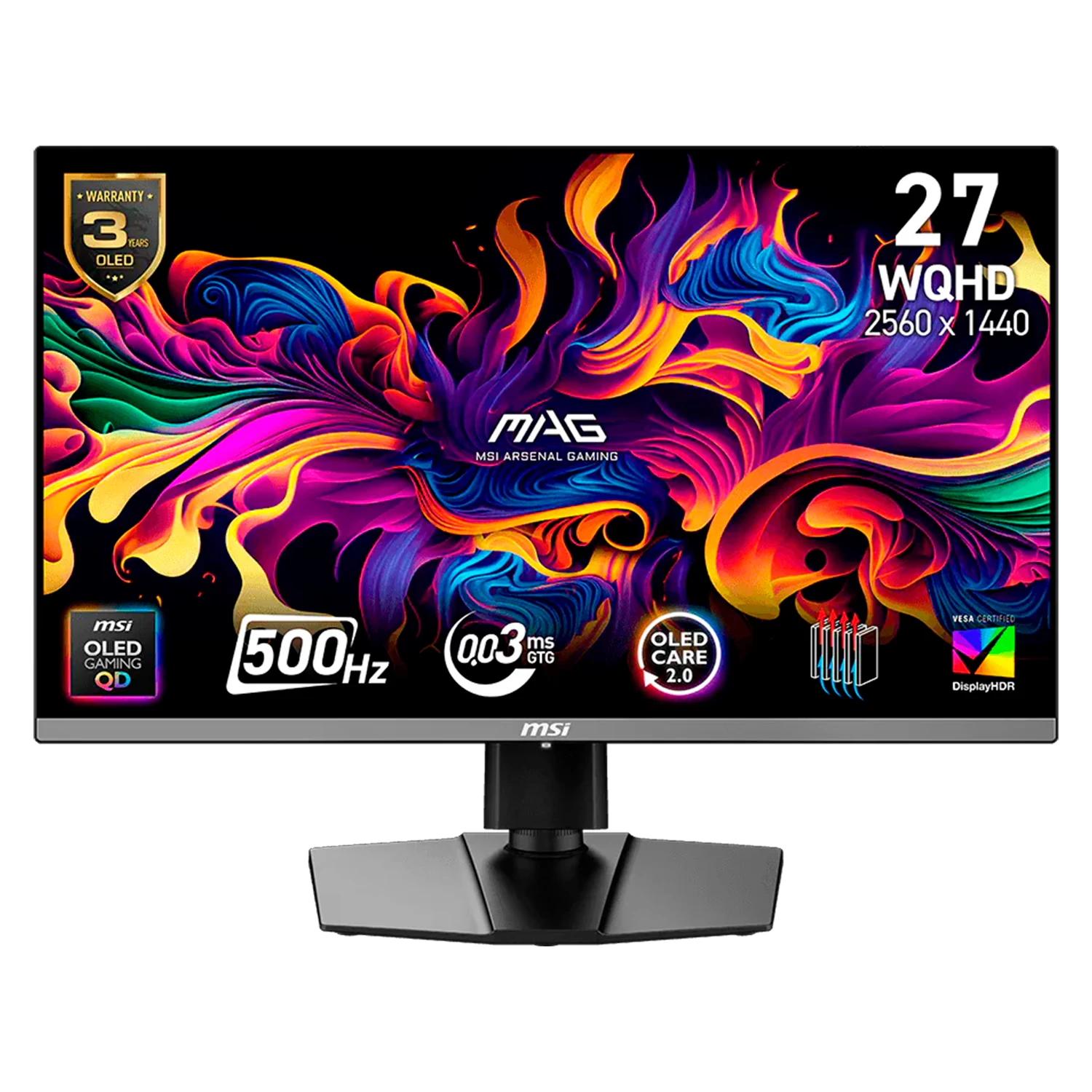 Monitor Gamer MSI MAG 272QP 27" Quad HD 240Hz OLED - Preto