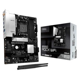 Placa Madre ASRock B550 Rock WiFi DDR4 Socket AM4 Chipset AMD B550 Micro ATX