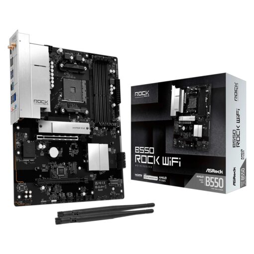 Placa Madre ASRock B550 Rock WiFi DDR4 Socket AM4 Chipset AMD B550 Micro ATX