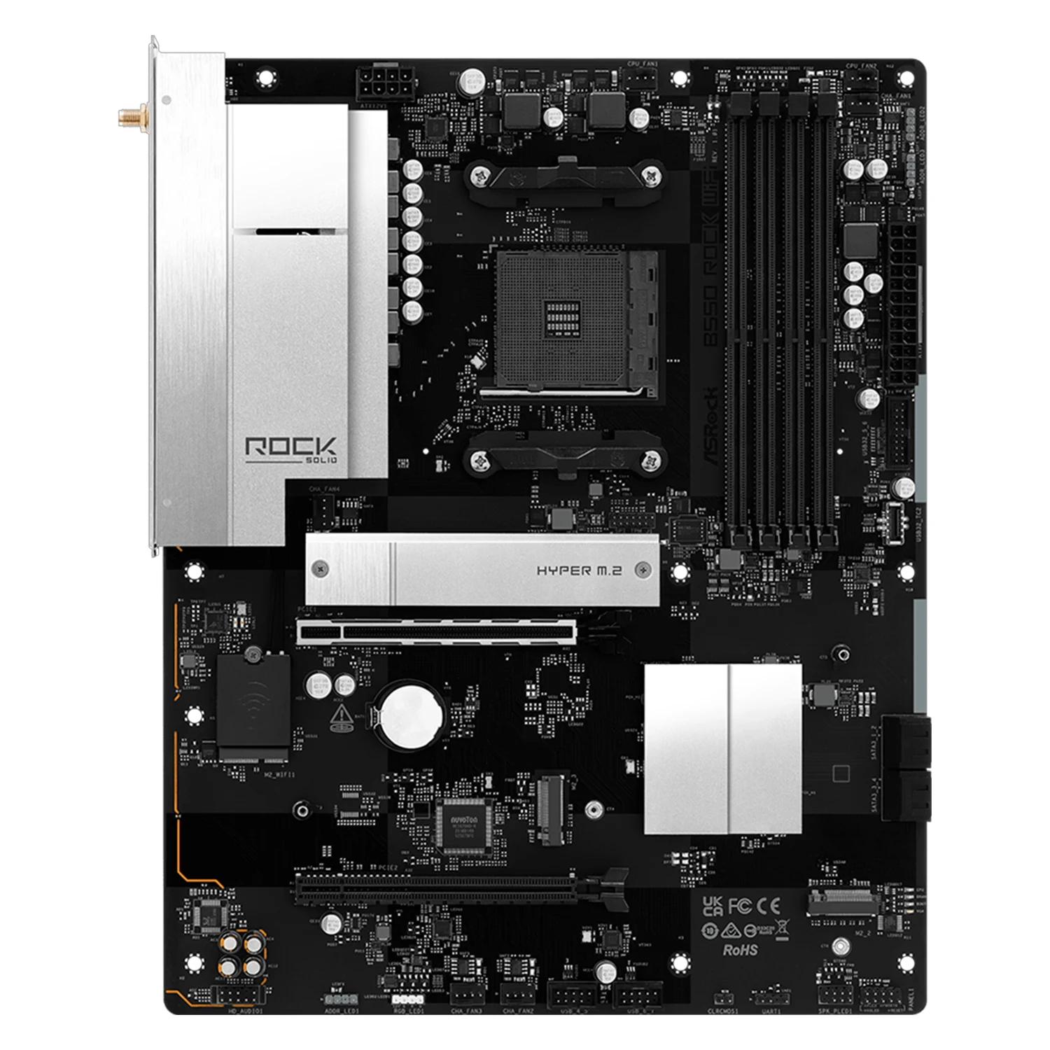 Placa Madre ASRock B550 Rock WiFi DDR4 Socket AM4 Chipset AMD B550 Micro ATX - Imagen 2