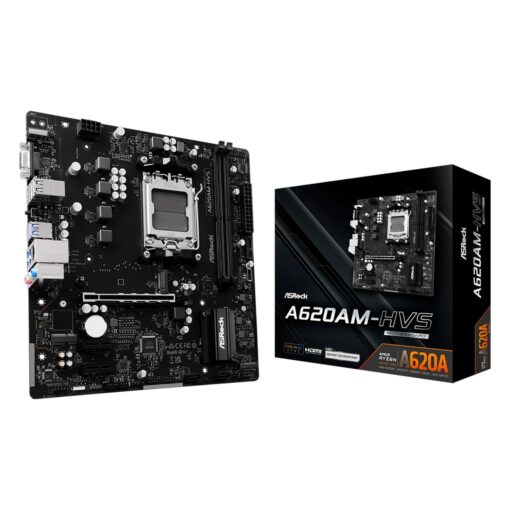 Placa Mãe ASRock A620AM-HVS DDR5 Socket AM5 Chipset AMD A620A Micro ATX