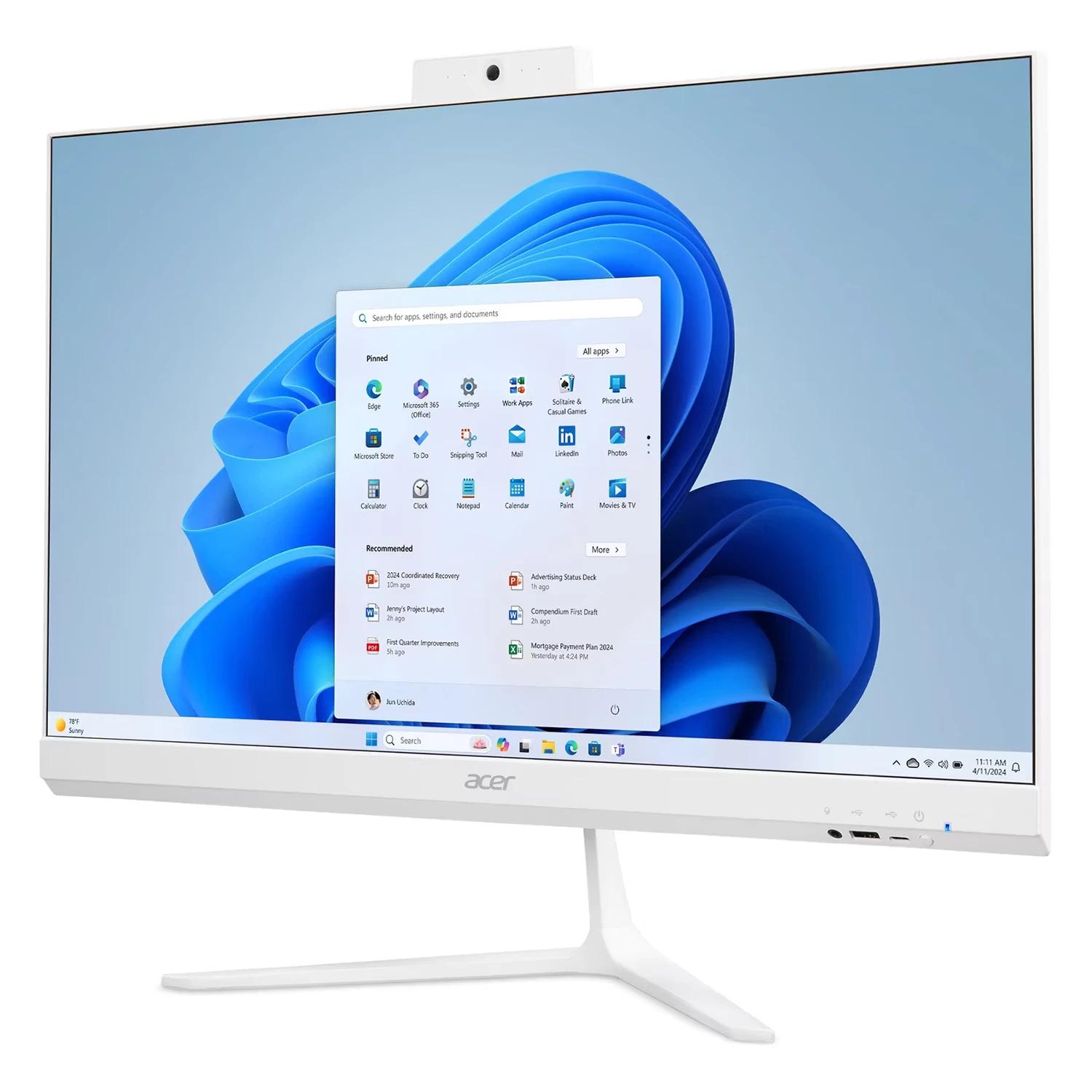 ALL IN ONE ACER C24B-GMDCR-UWR3 R3-30/8G/256GSSD/23.8"/120HZ*** - Imagen 3