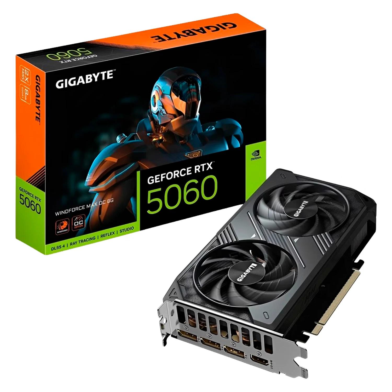 Placa De Video Gigabyte Windforce Max OC NVIDIA GeForce RTX-5060 8GB GDDR7 - GV-N5060WF2MAX-8GD