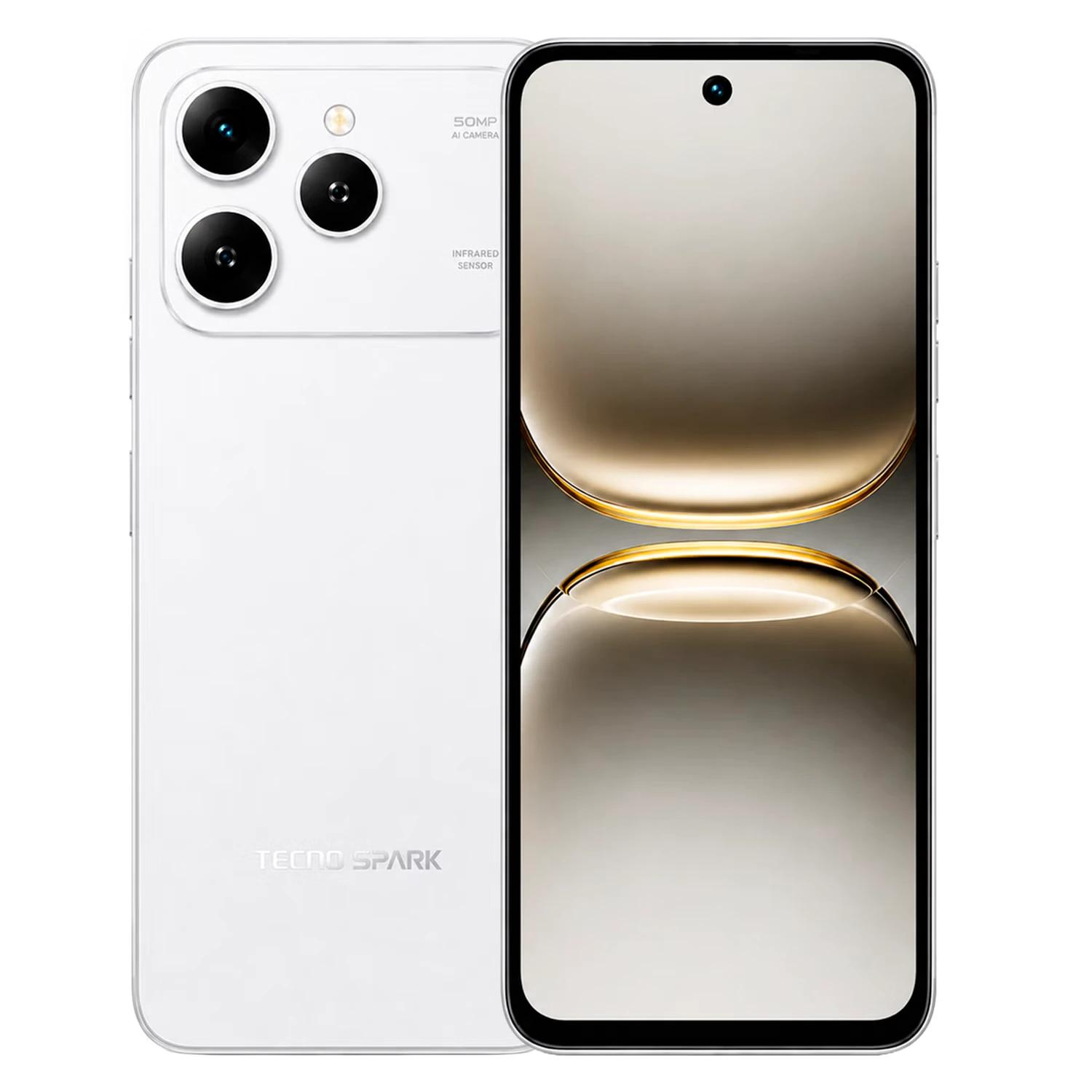 Smartphone Tecno Spark 40 KM5 256GB 8GB RAM Dual SIM Tela 6.67" - Branco