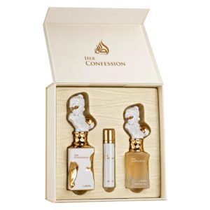 Kit Perfume Lattafa Her Confession Gift Set Eau De Parfum Femenino 100ml + Perfume Miniatura + Shower Gel 50ml - Imagen 3