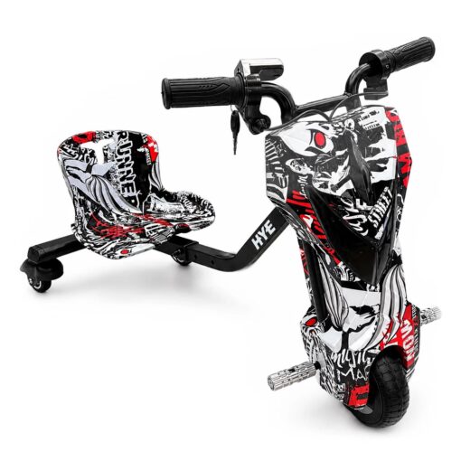 Triciclo Elétrico HYE HY-TR01 6.5" 150W - Preto Comic e Branco