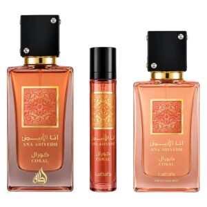 PERFUME LATTAFA KIT ANA ABIY. CORAL EDP 60ML 3PCS - Imagen 2