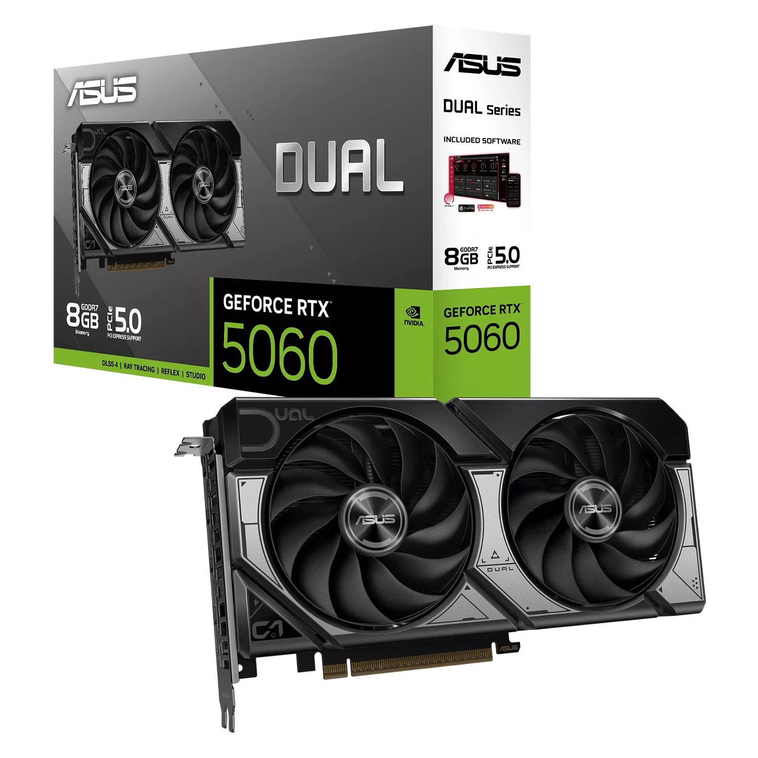 Placa de Vídeo Asus Dual NVIDIA GeForce RTX-5060 8GB GDDR7 - DUAL-RTX5060-8G