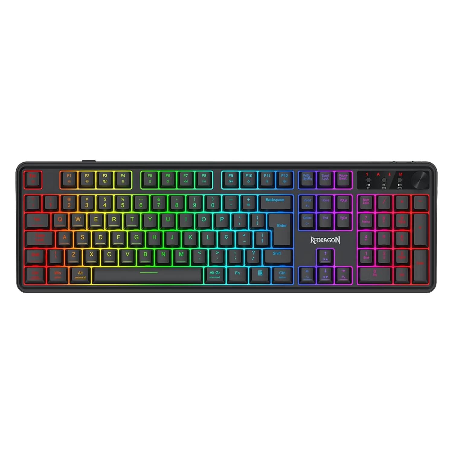 TECLADO REDRAGON RM104 VOLCANO WIRELESS K526 BB-WL