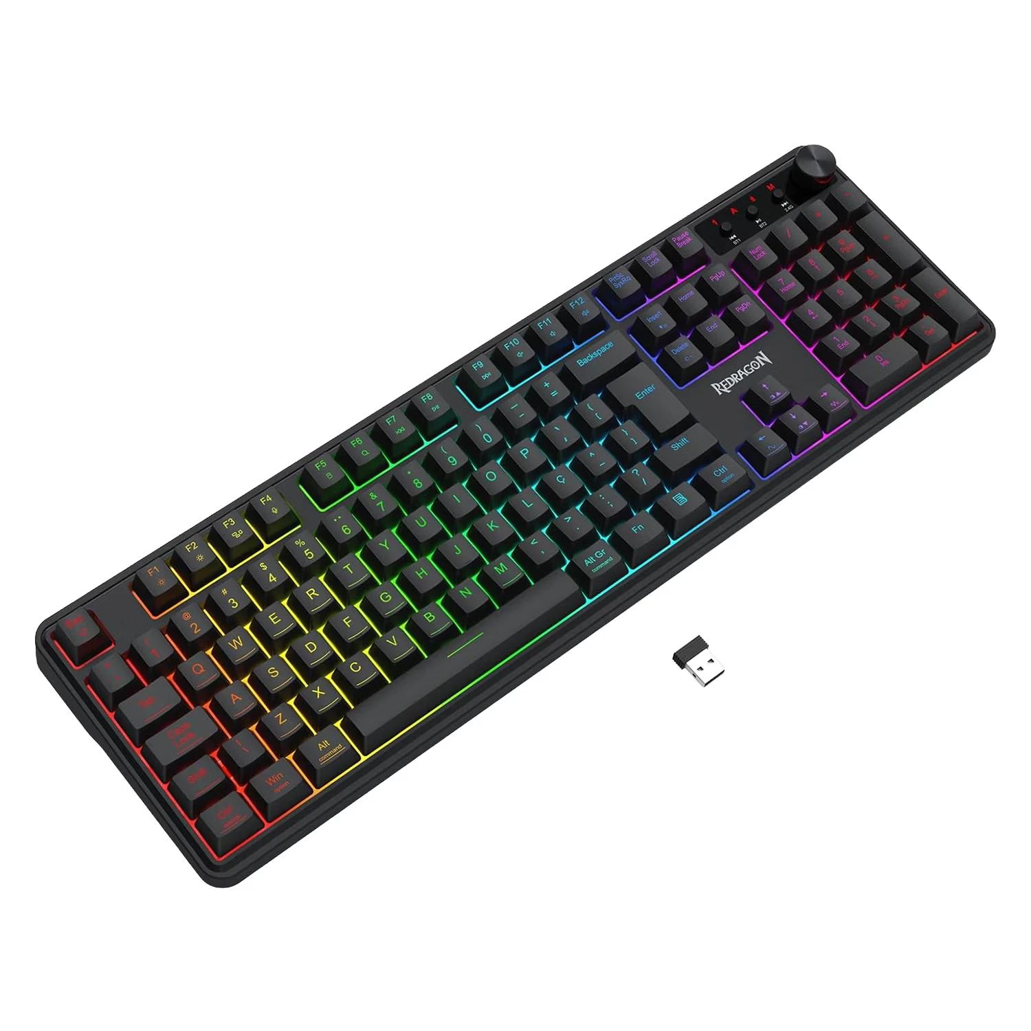 TECLADO REDRAGON RM104 VOLCANO WIRELESS K526 BB-WL - Imagen 4