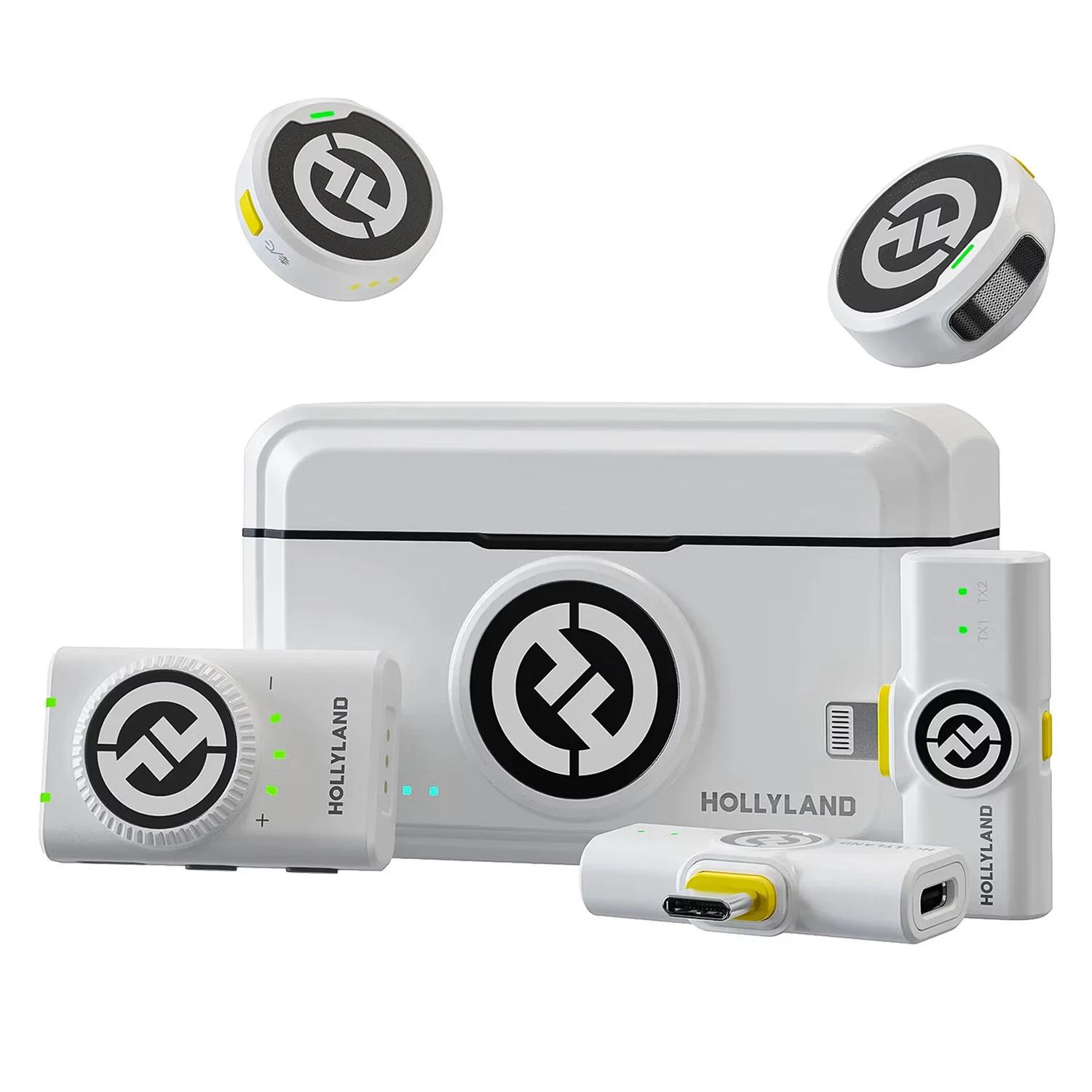 Micrófono WIRELESS HOLLYLAND LARK M2 COMBO - USB-C/LIGHTNING WHITE