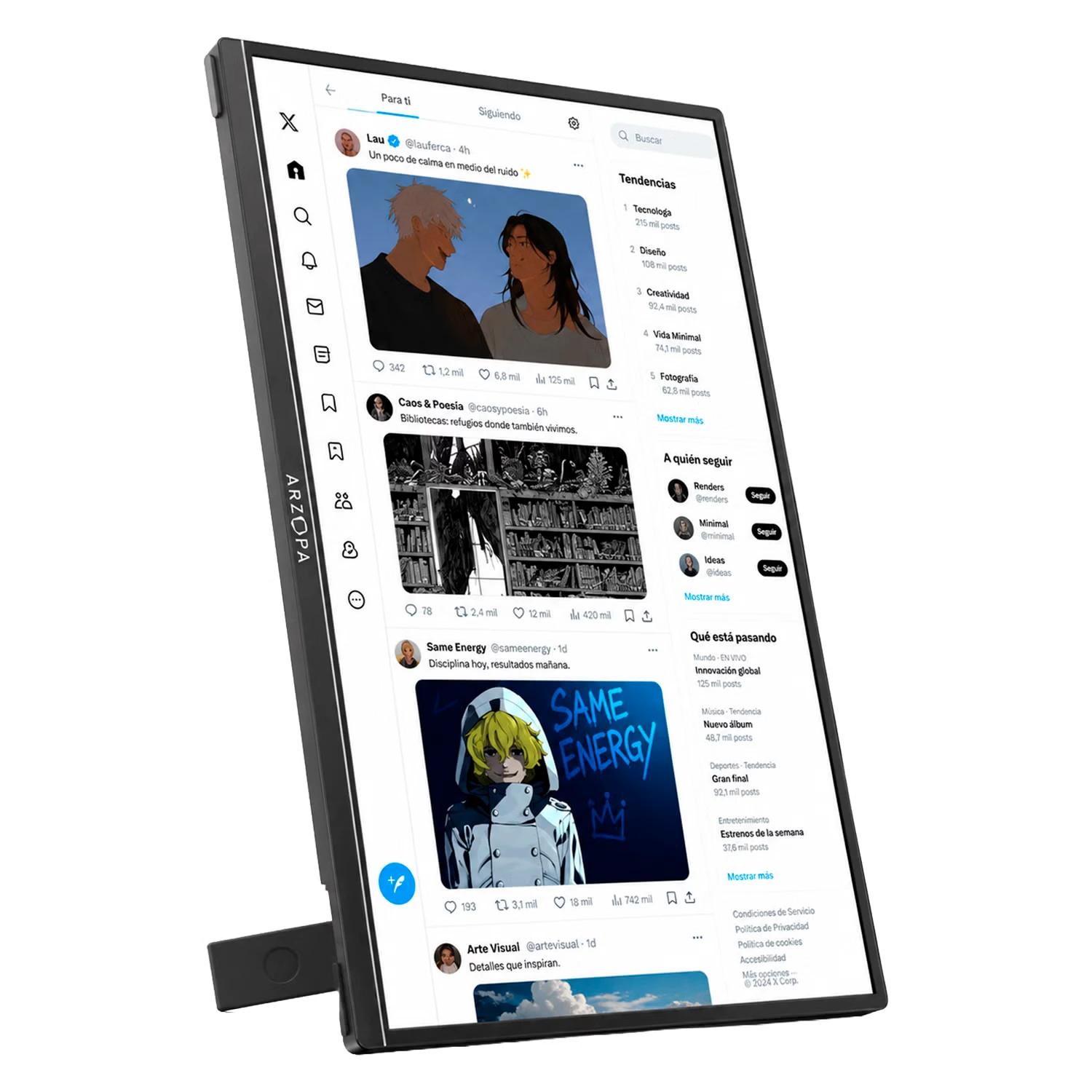 Monitor Portátil Arzopa Z1RC 16.1" 2.5K 60Hz Mini HDMI - Preto - Imagen 3