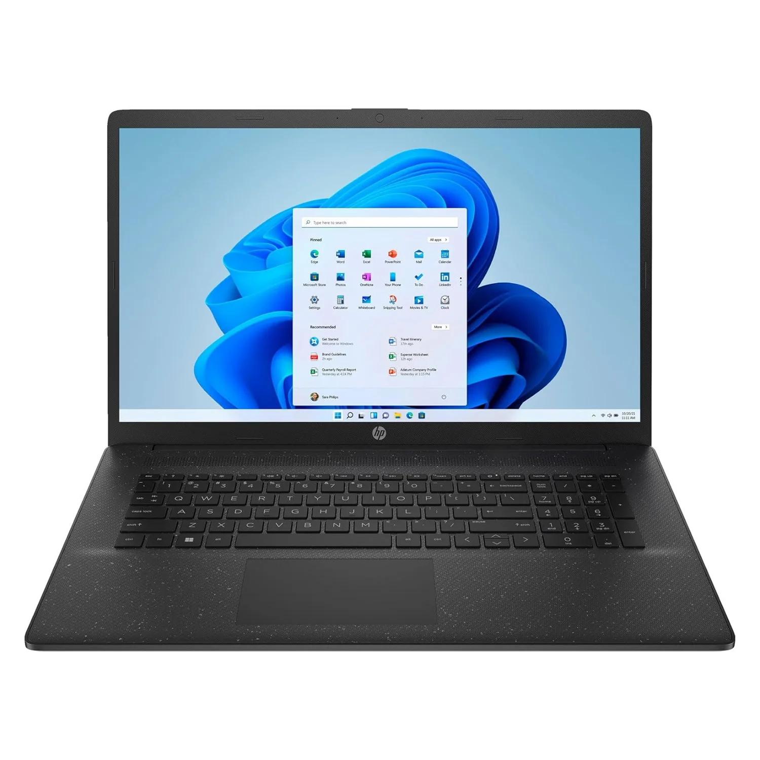 Notebook HP Intel Core i7-1355U 8GB RAM 256GB SSD Tela 17.3" Full HD Windows 11 Inglês Preto - 17T-CN300