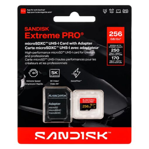 Tarjeta De Memoria Micro SD SanDisk Extreme PRO 256GB 250Mbs - SDSQXCJ-256G-GS6MA