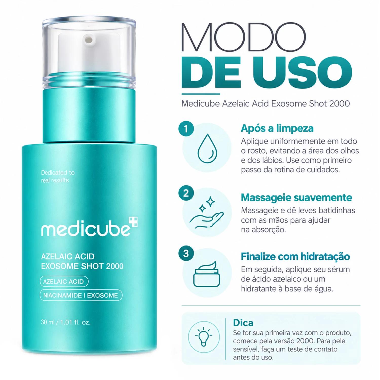 Sérum Facial Medicube Azelaic Acid Exosome Shot 2000 30ml - Imagen 4
