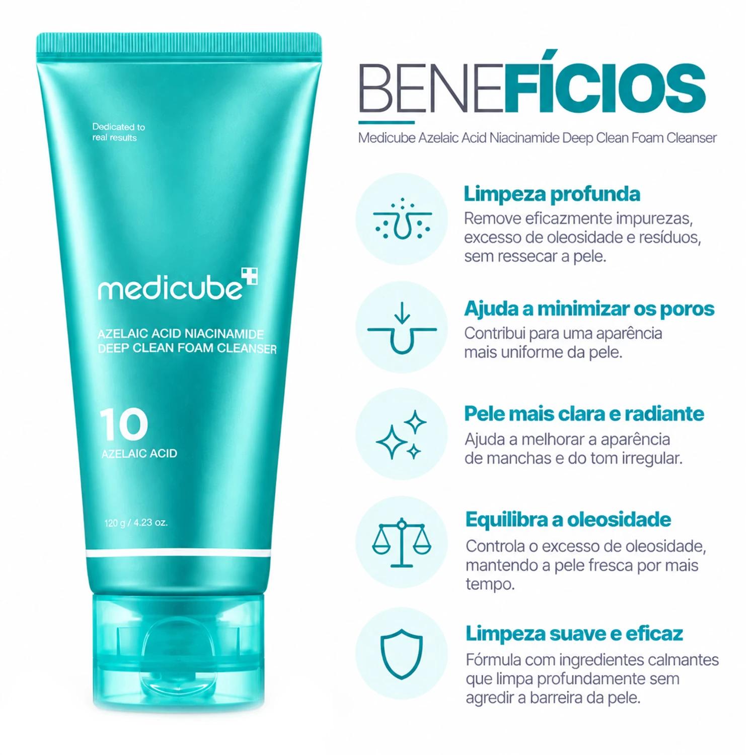 Espuma De Limpieza Facial Medicube Azelaic Acid Niacinamide Deep Clean 120g - Imagen 3