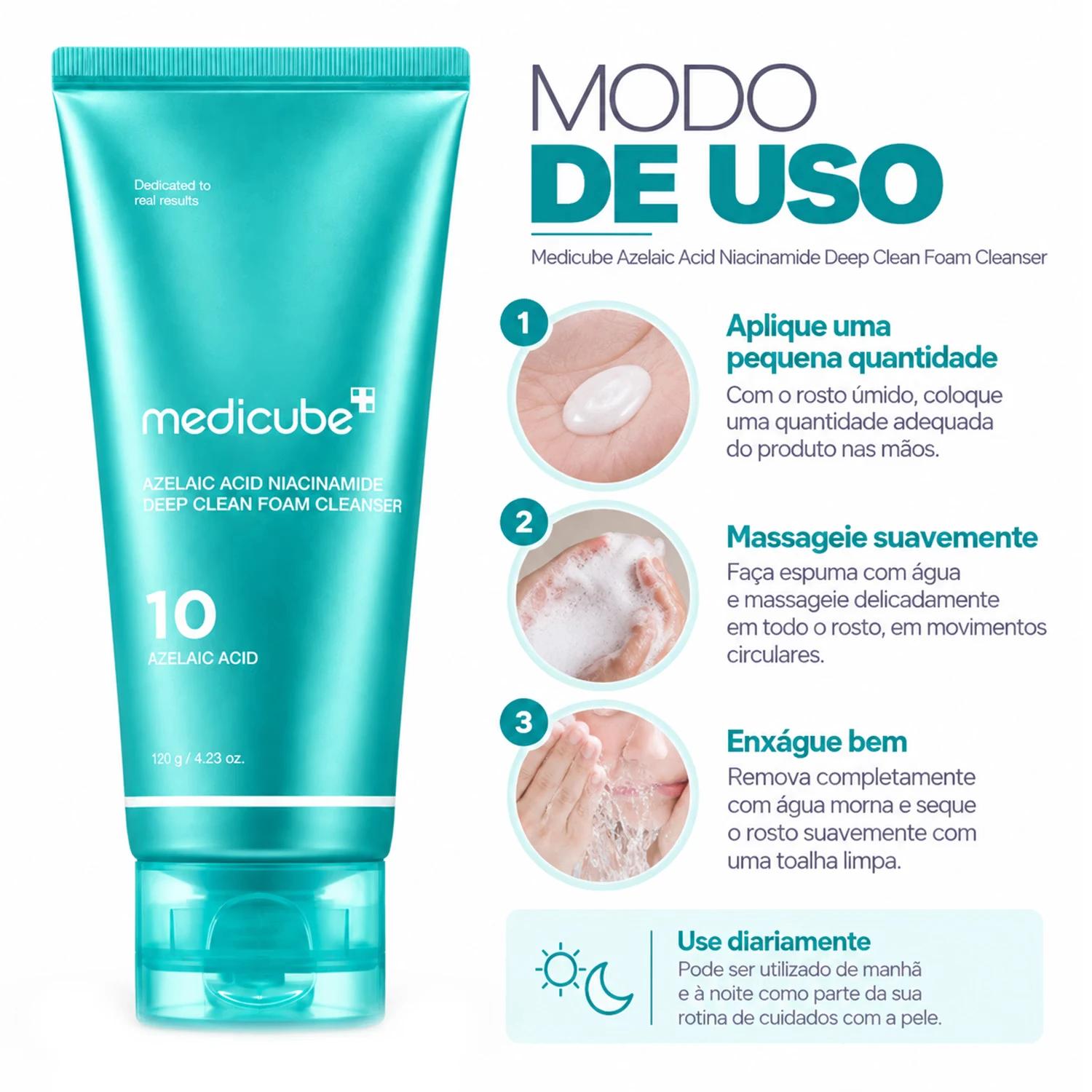 Espuma De Limpieza Facial Medicube Azelaic Acid Niacinamide Deep Clean 120g - Imagen 4