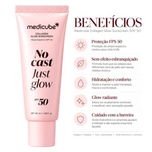 Protector Solar Facial Medicube Glow Collagen Sunscreen SPF 50 50ml - Imagen 3
