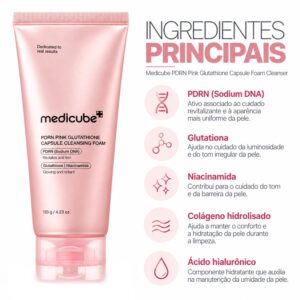 Espuma De Limpieza Facial Medicube PDRN Rosa Glutathione Capsule Cleansing Foam - Imagen 2