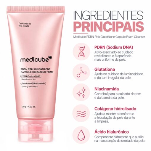 Alternative view of Espuma De Limpieza Facial Medicube PDRN Rosa Glutathione Capsule Cleansing Foam