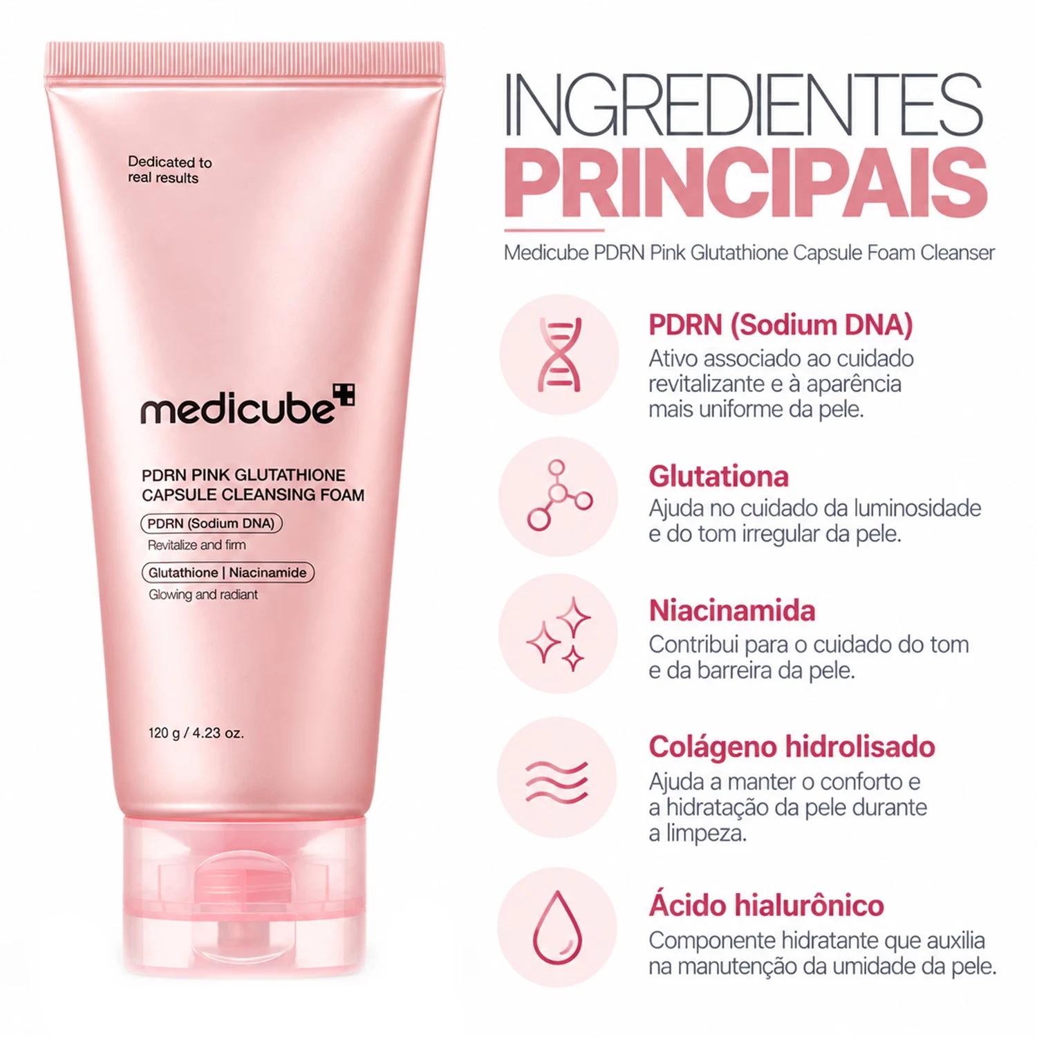 Alternative view of Espuma De Limpieza Facial Medicube PDRN Rosa Glutathione Capsule Cleansing Foam