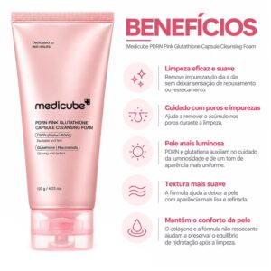 Espuma De Limpieza Facial Medicube PDRN Rosa Glutathione Capsule Cleansing Foam - Imagen 3