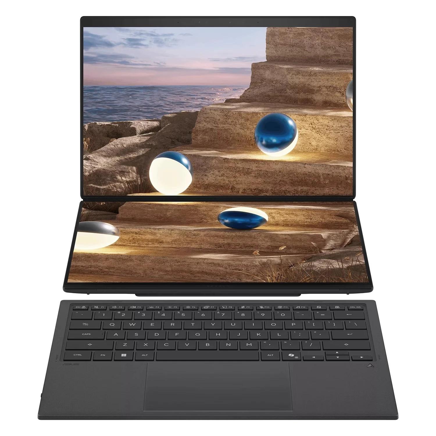 Notebook ASUS Zenbook DUO Intel Core Ultra 9-386H 32GB RAM 1TB SSD Tela 14" 3K OLED Windows 11 Inglês Cinza - UX8407AA-DS99T
