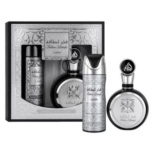 Kit Perfume Lattafa Fakhar Silver Eau de Parfum Masculino 100ml + Desodorante 200ml