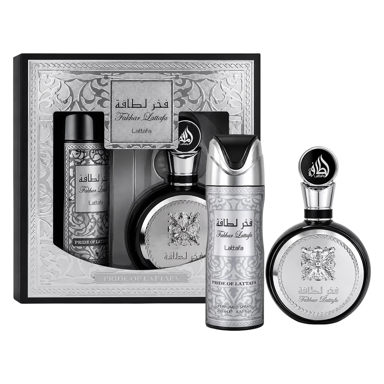 Kit Perfume Lattafa Fakhar Silver Eau de Parfum Masculino 100ml + Desodorante 200ml