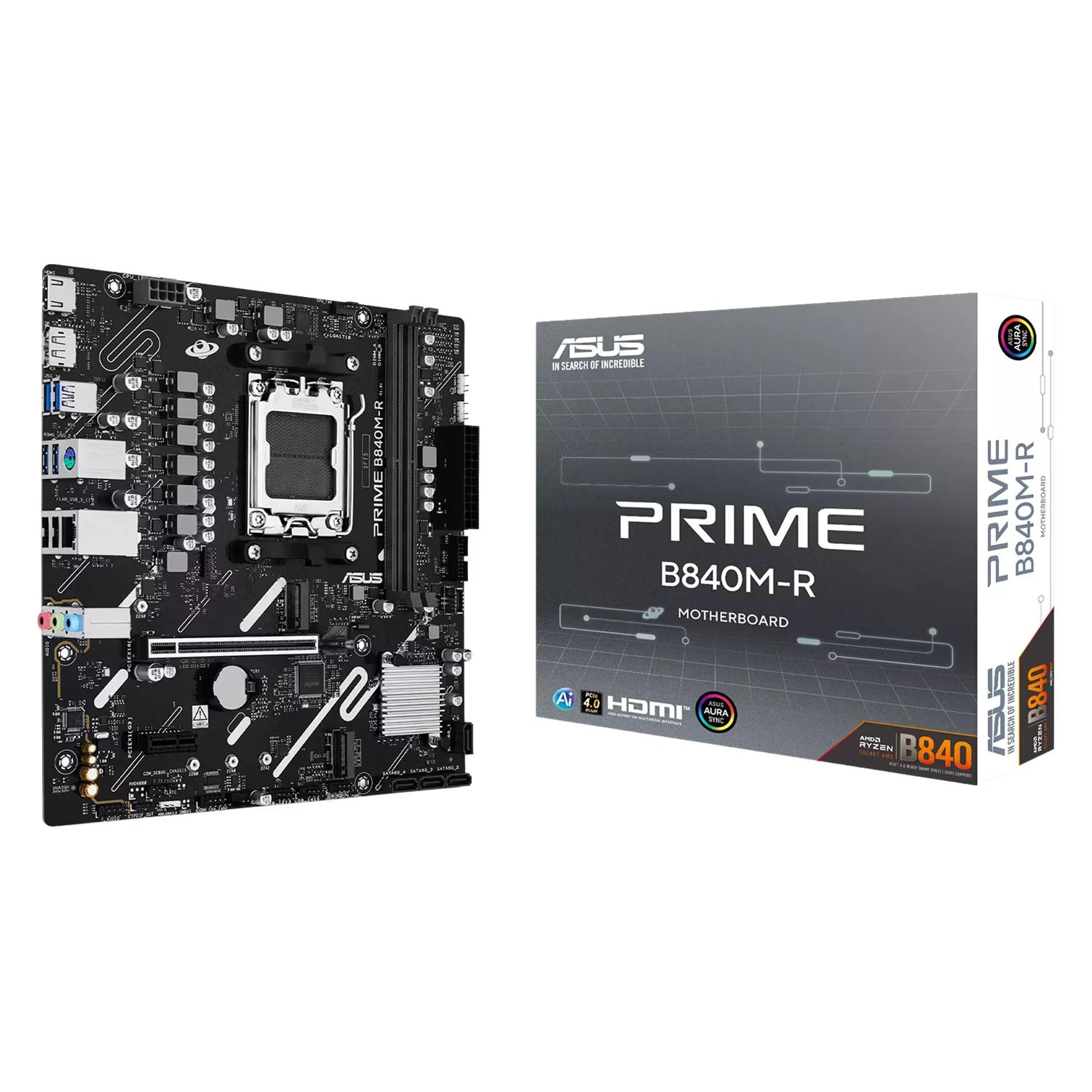 Placa Madre ASUS Prime B840M-R DDR5 Socket AM5 Chipset AMD B840 Micro ATX