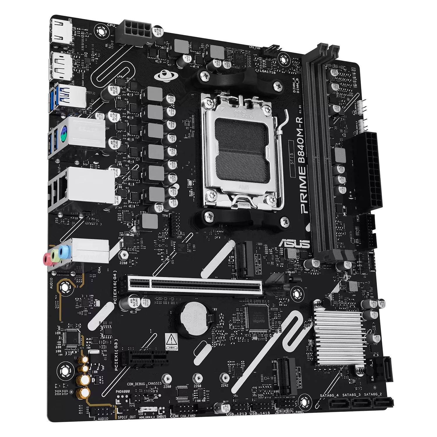 Placa Madre ASUS Prime B840M-R DDR5 Socket AM5 Chipset AMD B840 Micro ATX - Imagen 3