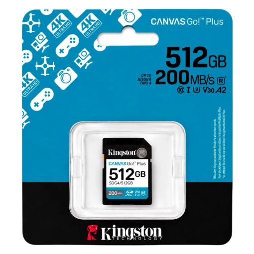 MEMORIA SD C10 512GB KINGSTON CANVAS GO PLUS SDG4/512GB