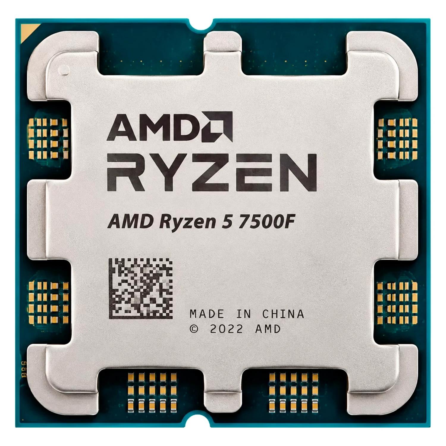 Processador Tray AMD Ryzen 5-7500F Socket AM5 6 Core 12 Threads 3.7GHz e 5.0GHz Turbo Cache 38MB