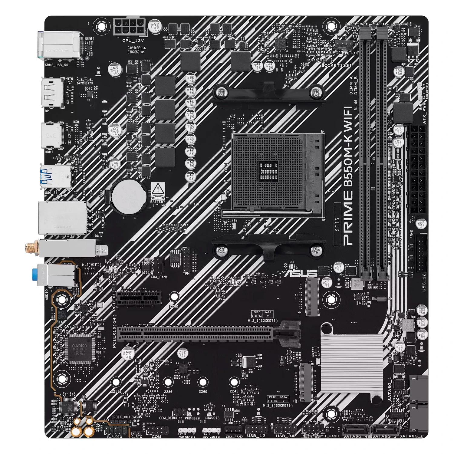 PLACA Madre (AM4) B550 ASUS PRIME B550M-K WIFI 4XDDR4 - Imagen 2
