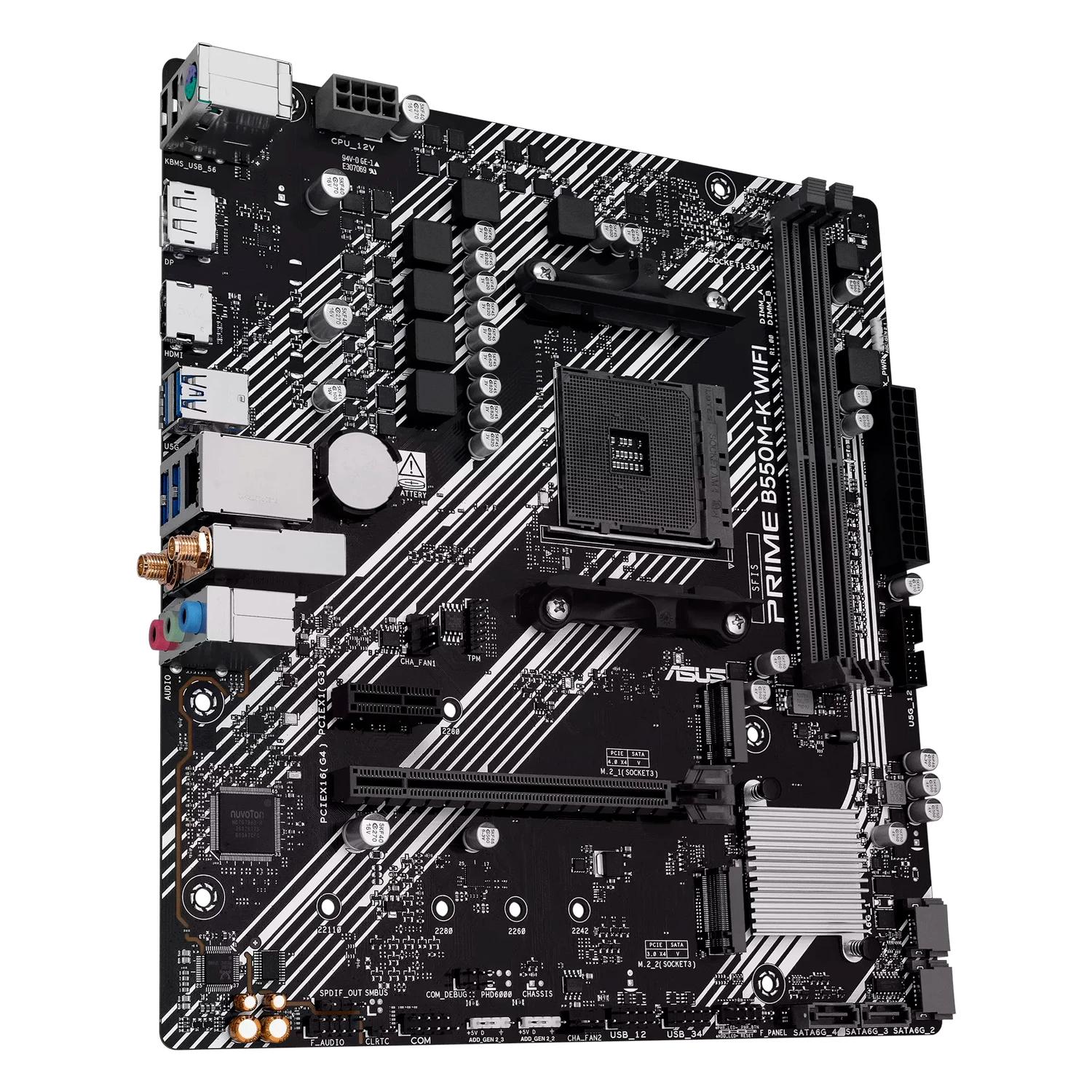PLACA Madre (AM4) B550 ASUS PRIME B550M-K WIFI 4XDDR4 - Imagen 3