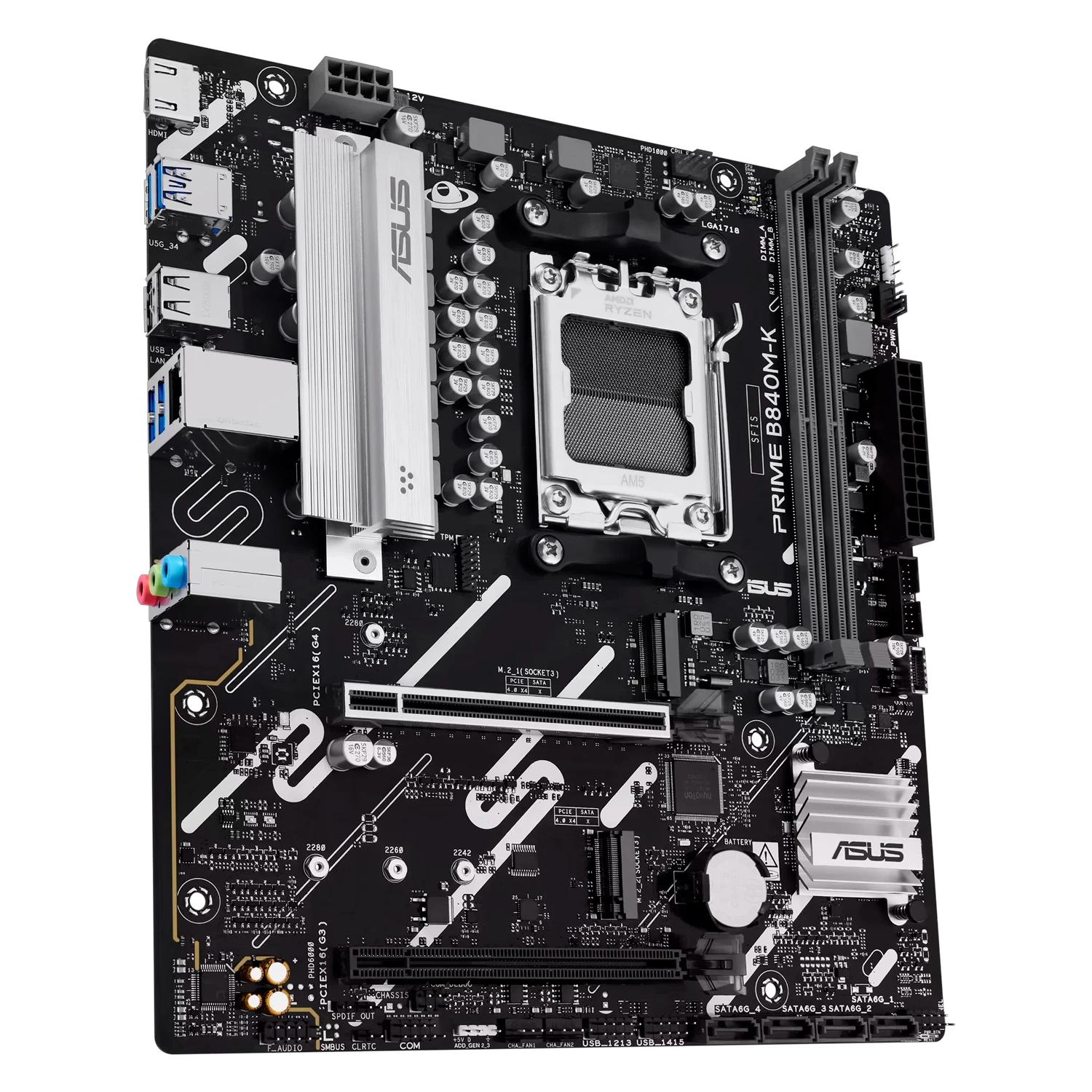 Placa Madre ASUS Prime B840M-K DDR5 Socket AM5 Chipset AMD B840 Micro ATX - Imagen 3