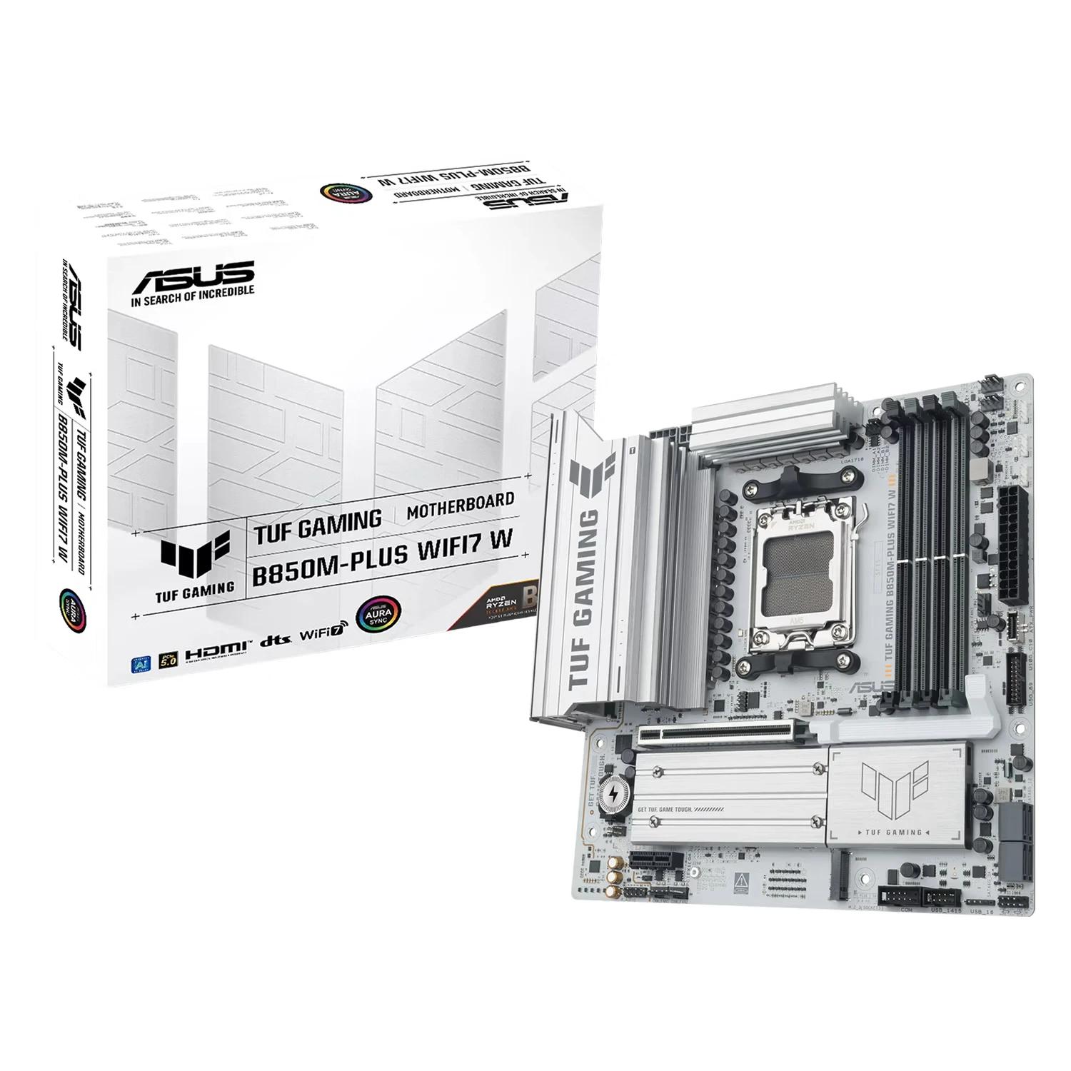 Placa Madre ASUS TUF Gaming B850M-PLUS WiFi 7 White DDR5 Socket AM5 Chipset AMD B850 Micro ATX